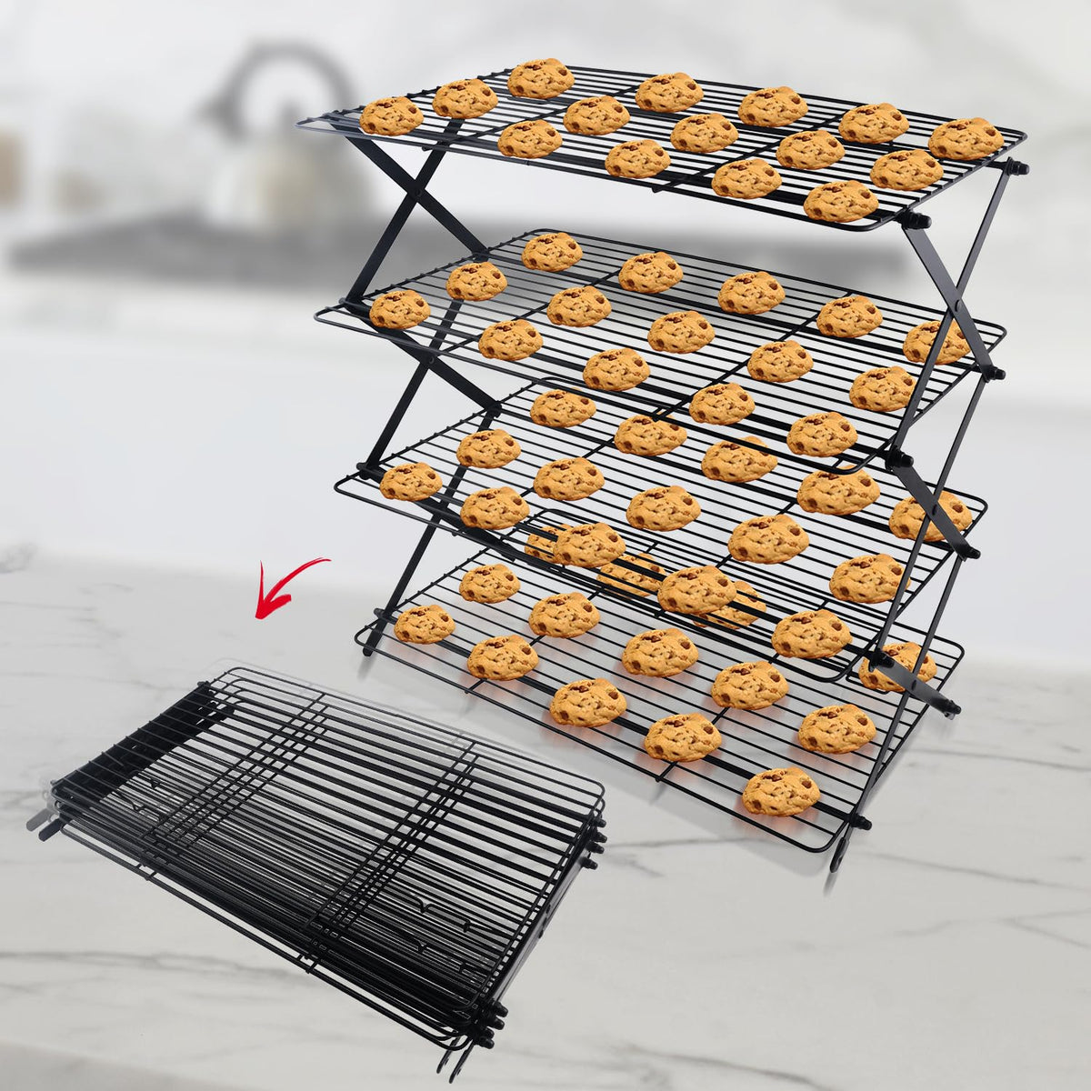 ARBELLE INNOVATIONS vue frontale de la grille quatre niveaux, gain d'espace