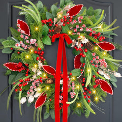 ArcadiaArt couronne sur porte d'entrée apporte ambiance festive