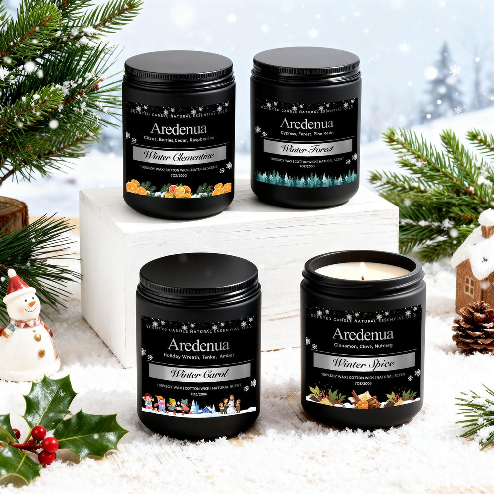 Aredenua coffret posé près d'un sapin évoquant parfum de forêt et décor de Noël