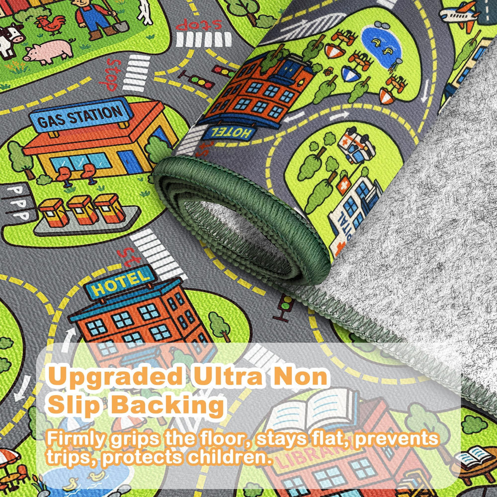 Arenarug gros plan sur bâtiments imprimés, détails haute définition pédagogiques