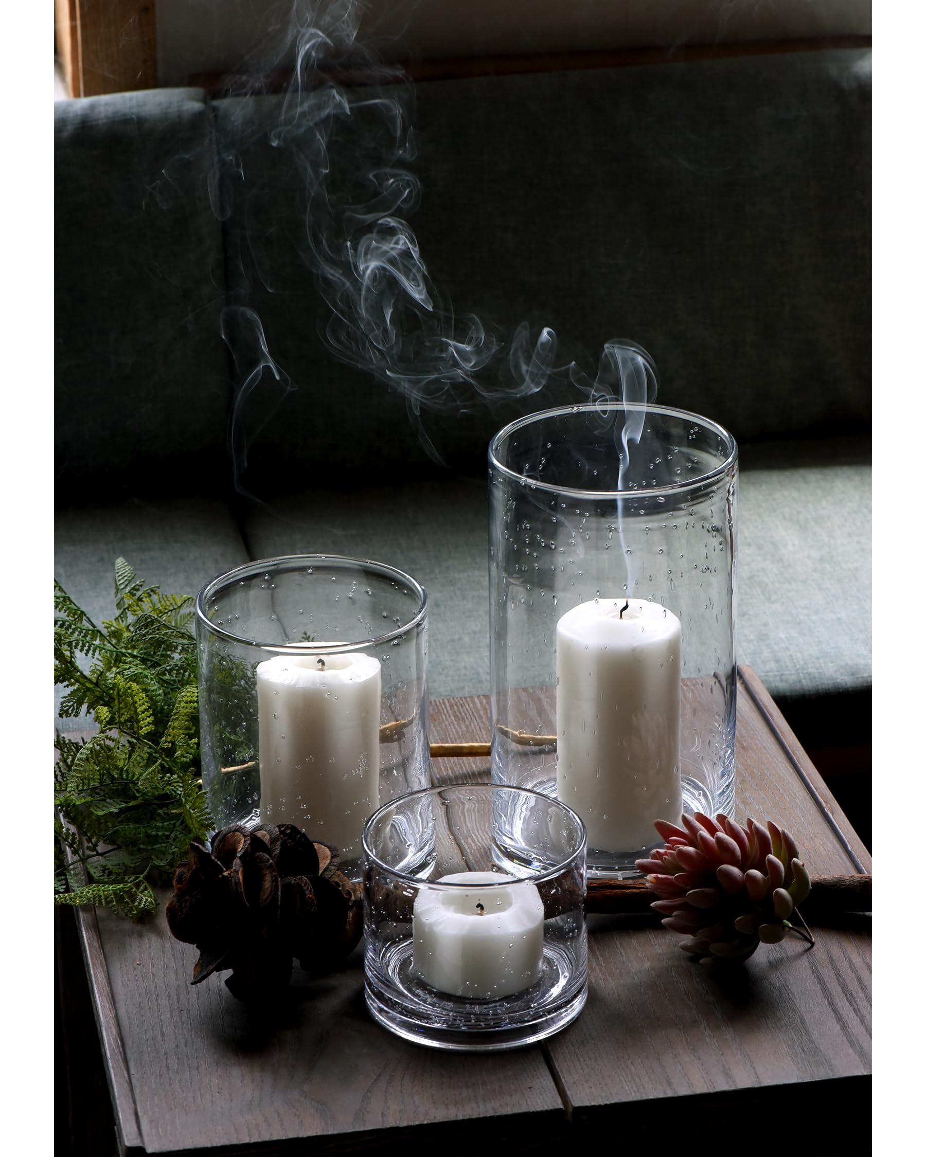 ARIAMOTION photophore avec bougie pilier créant lumière douce et atmosphère