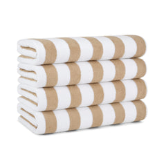 Arkwright LLC serviette face avant beige montrant motif rayé et finition pratique