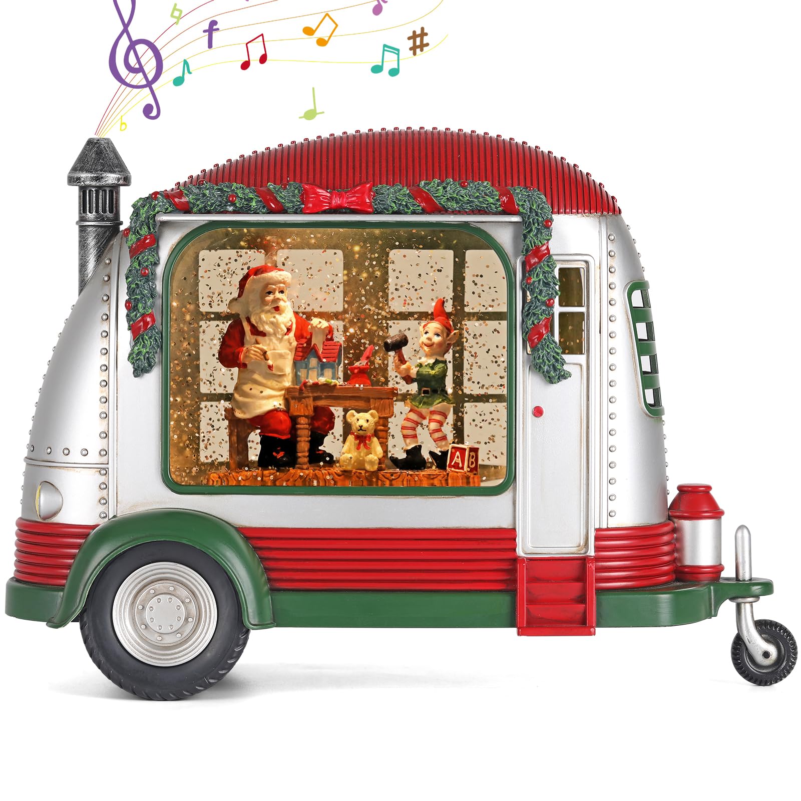 ARMXY globe de neige avec scène Père Noël, belle décoration de Noël