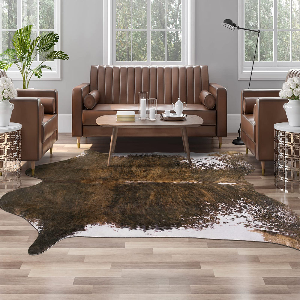 AROGAN tapis face avant Saddle Brown montrant motif chaleureux et décoration