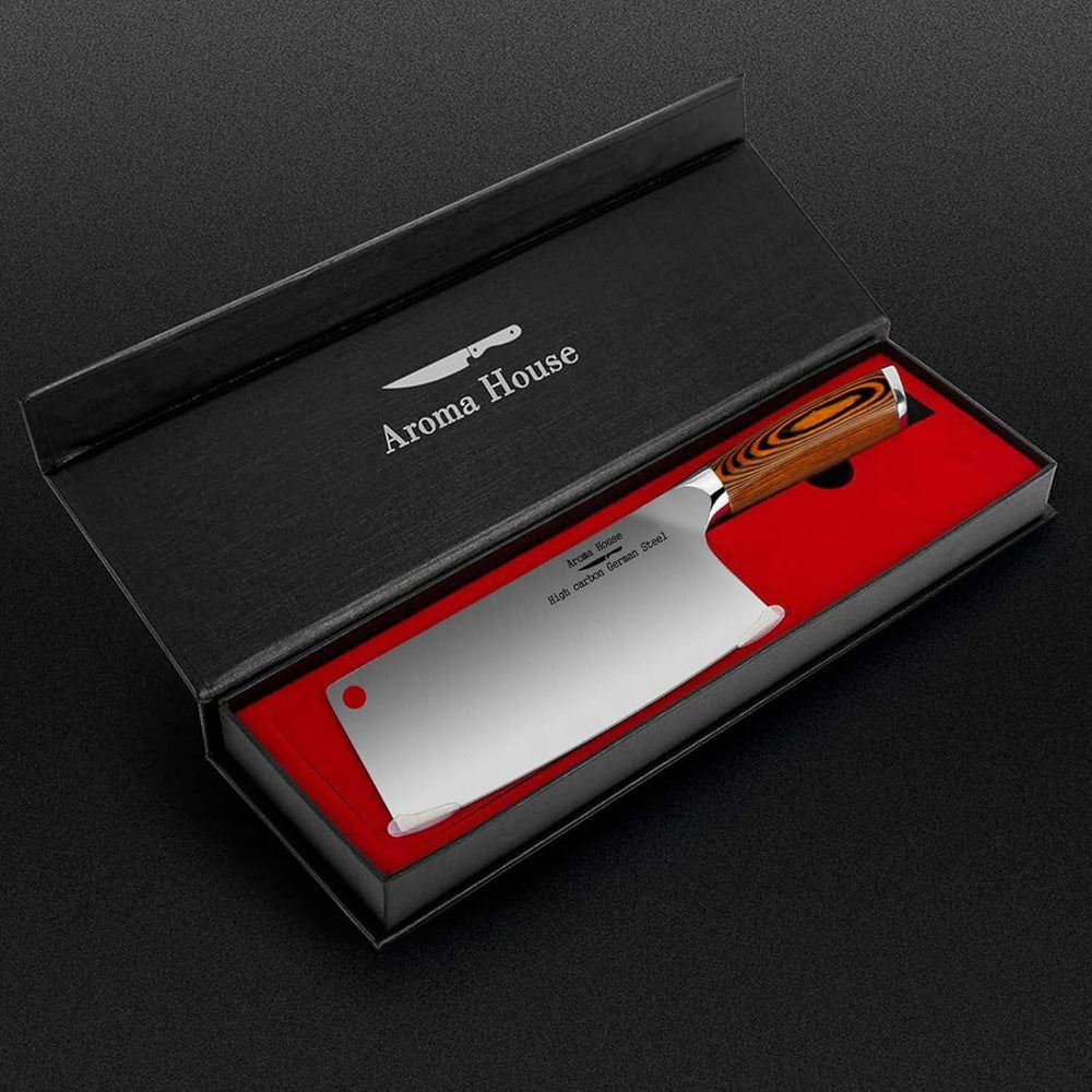 Aroma House cleaver présenté dans coffret cadeau élégant prêt à offrir