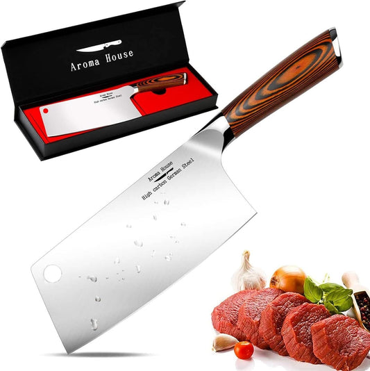 Aroma House cleaver vue frontale montrant finition professionnelle et polyvalence
