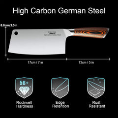 Aroma House cleaver manche en Pakkawood ergonomique offrant prise sûre