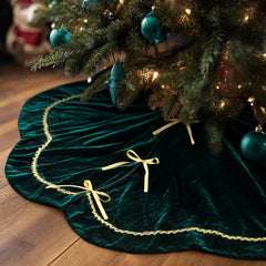 Image Arrowbash jupe sapin face montrant velours vert et bord scallop bénéfique pour esthétisme
