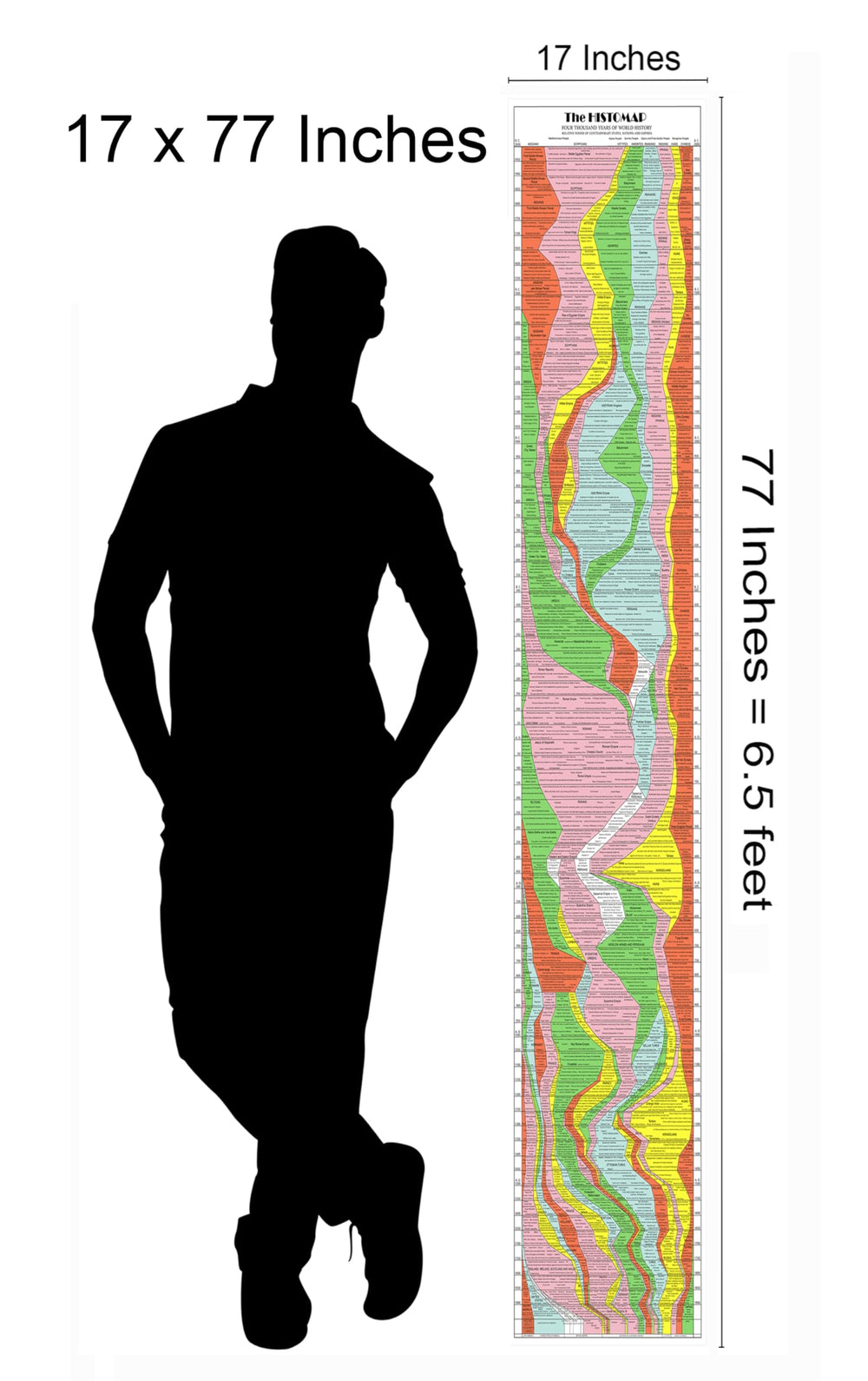 ArtCantHurtU comparaison taille montrant dimensions 17×77 pouces pour échelle