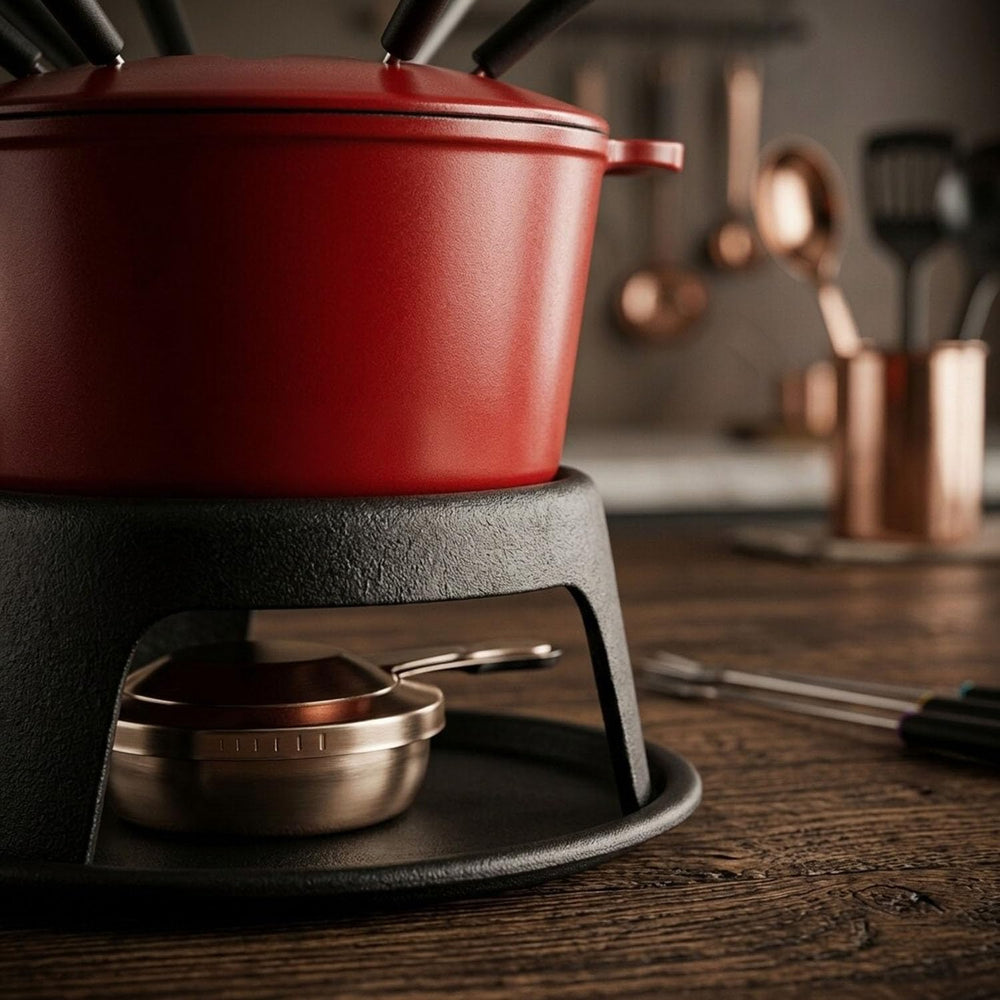 Artestia mise en scène dîner, design rouge décoratif pour repas conviviaux