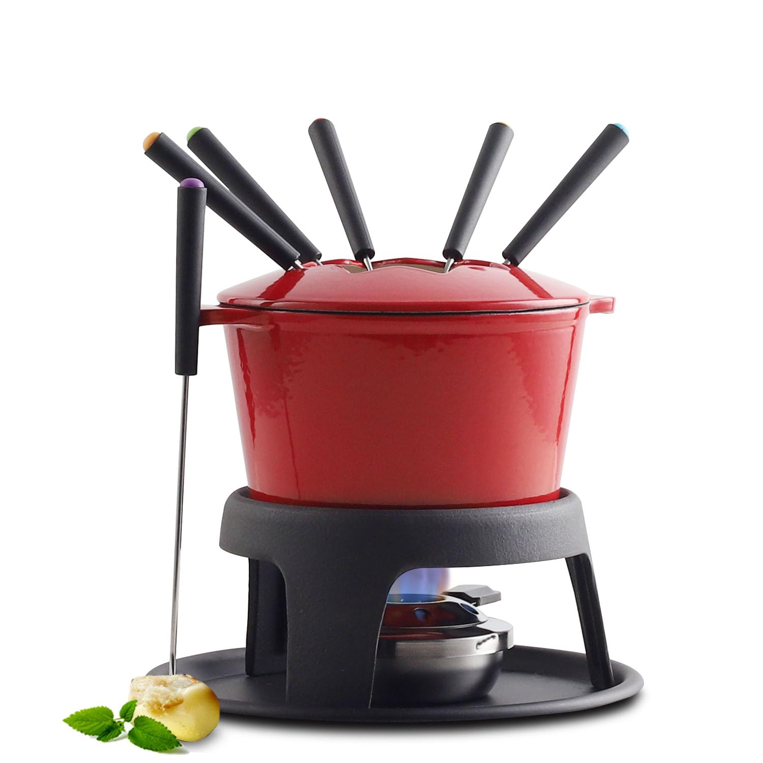 Artestia pot en fonte rouge vue de face, élégance et maintien de la chaleur