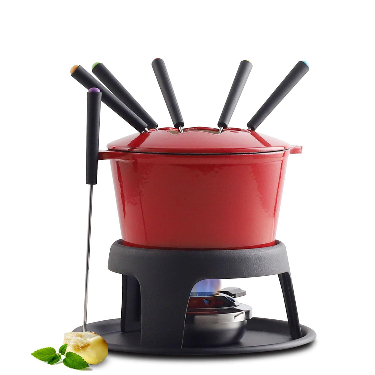 Artestia pot en fonte rouge vue de face, élégance et maintien de la chaleur