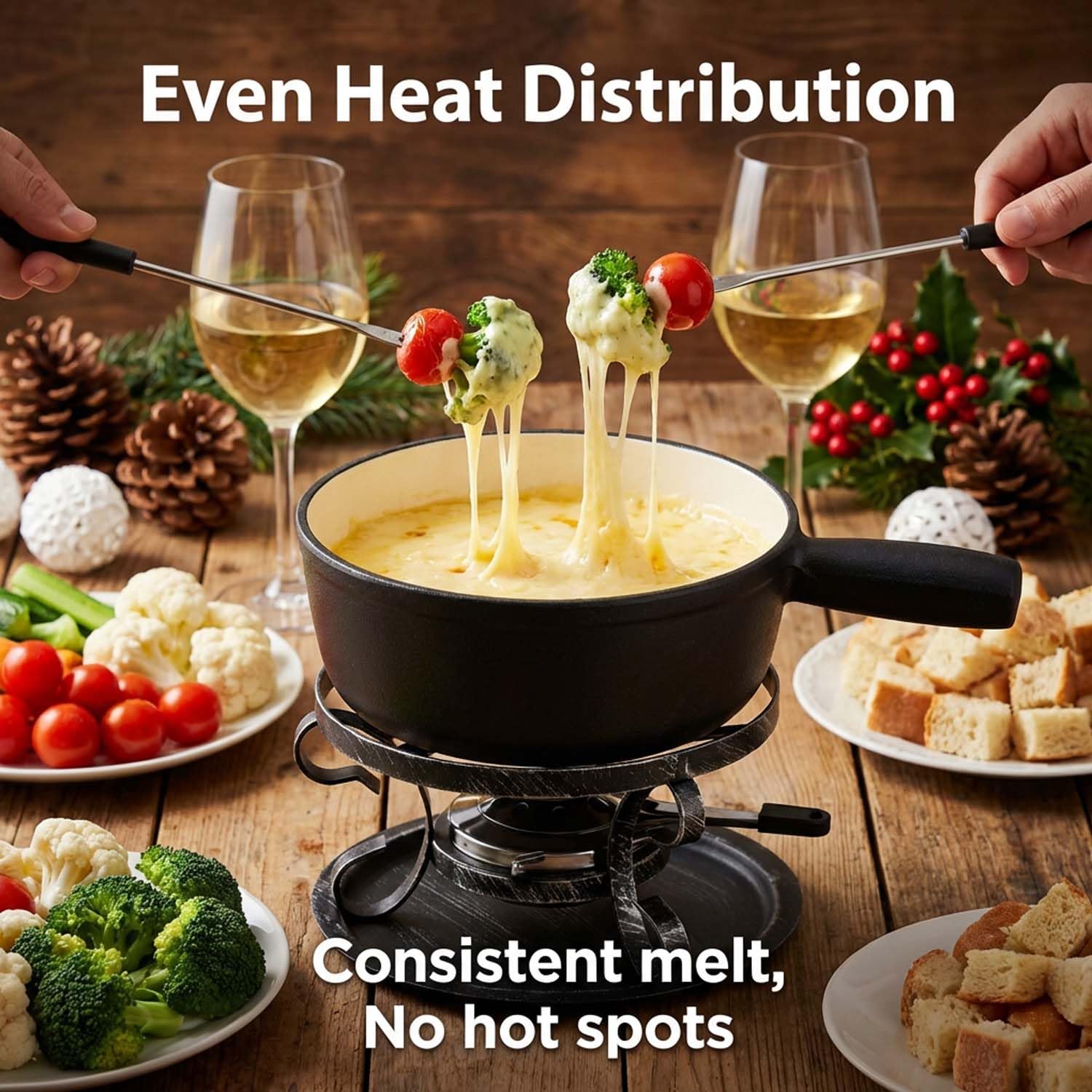 Artestia six fourchettes en usage facilitant le partage convivial