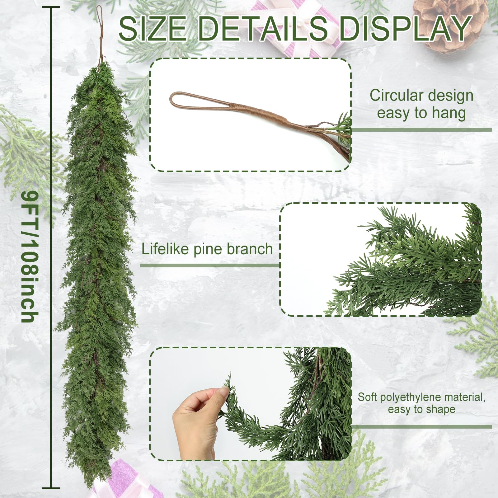 Artgar gros plan branches PE montrant texture et flexibilité