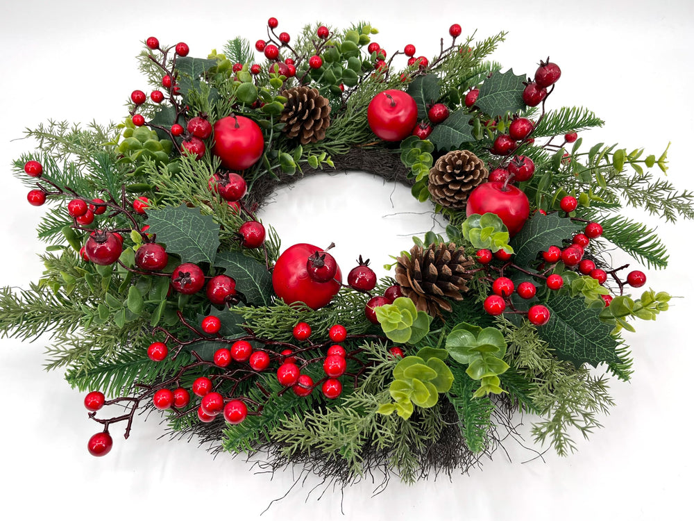 ARTINCRAFIO couronne posée sur porte en décor hivernal accueillant