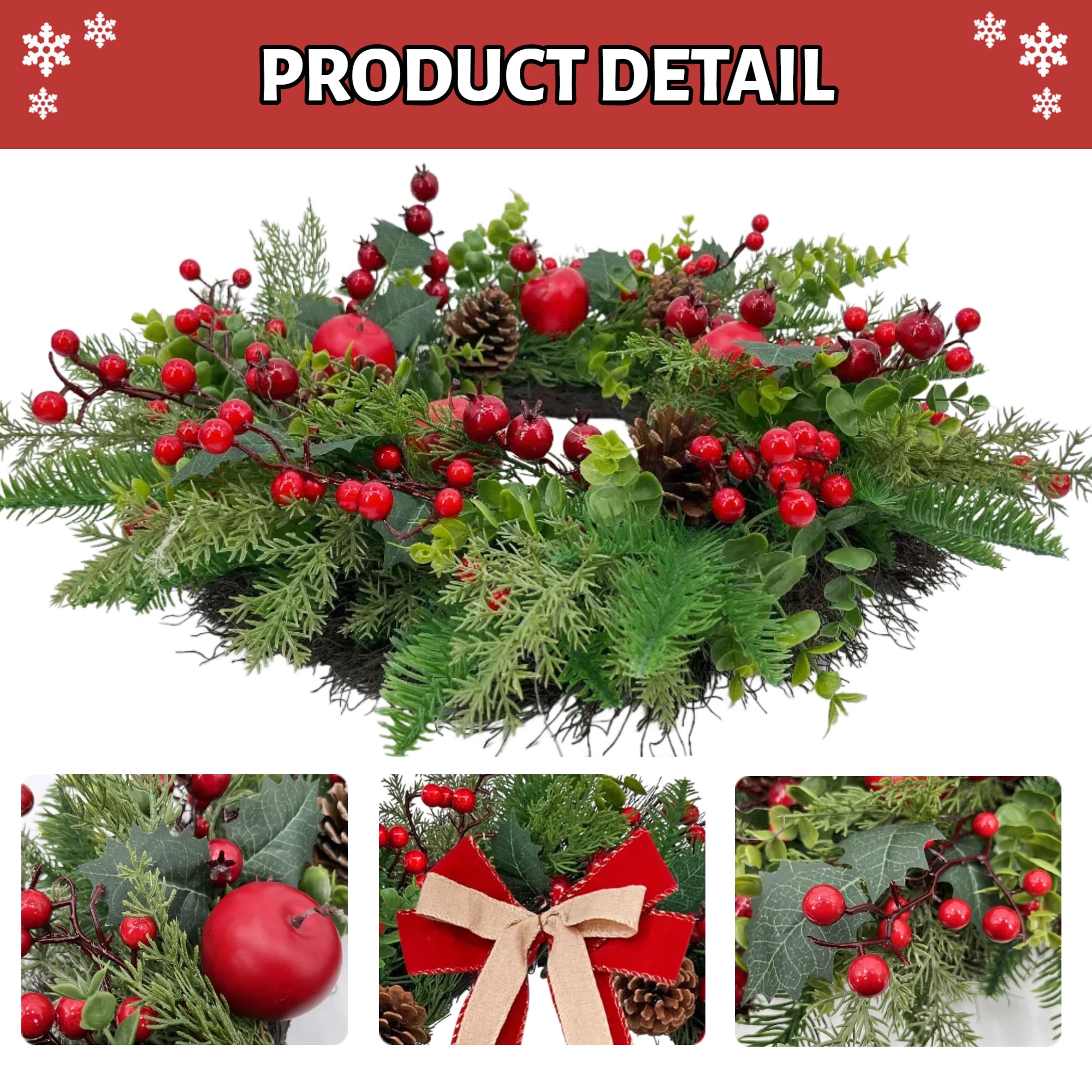 ARTINCRAFIO pommes et baies rouges ajoutant couleur festive