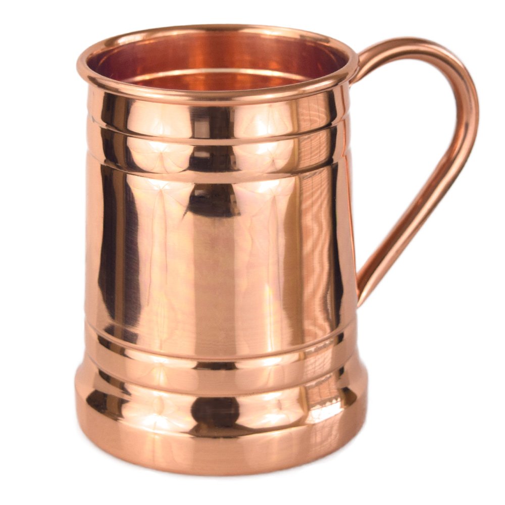 Artisan's Anvil chope face montrant finition cuivre brillant et design robuste