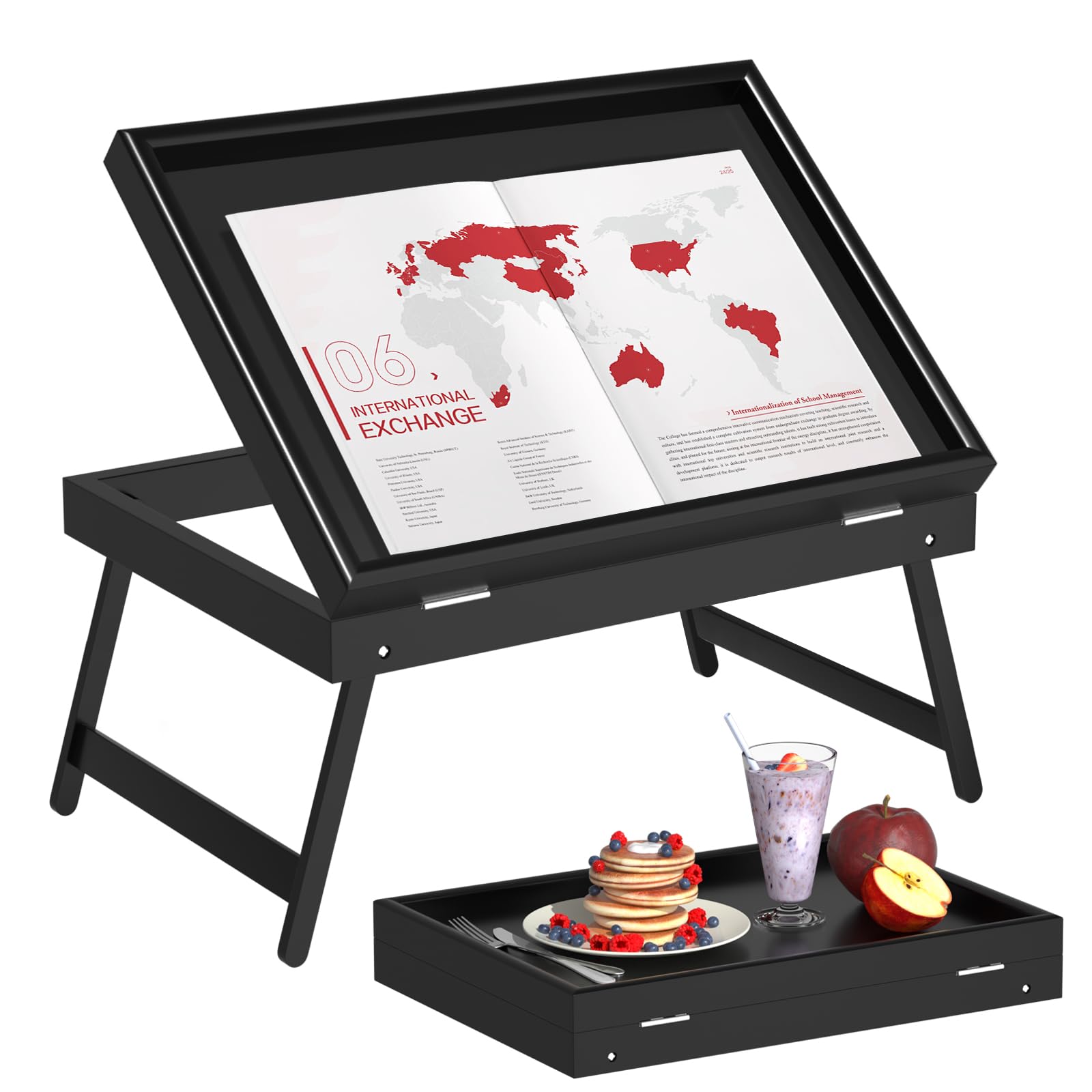 Artmeer plateau face avant noir montrant stabilité et design élégant