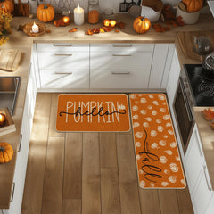 Artoid Mode gros plan motif Hello Pumpkin orange pour une touche décorative chaleureuse
