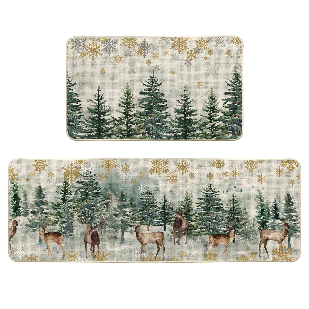 Artoid Mode vue avant du tapis avec motif sapins pour décoration festive