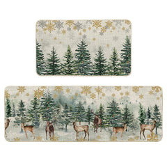 Artoid Mode vue avant du tapis avec motif sapins pour décoration festive