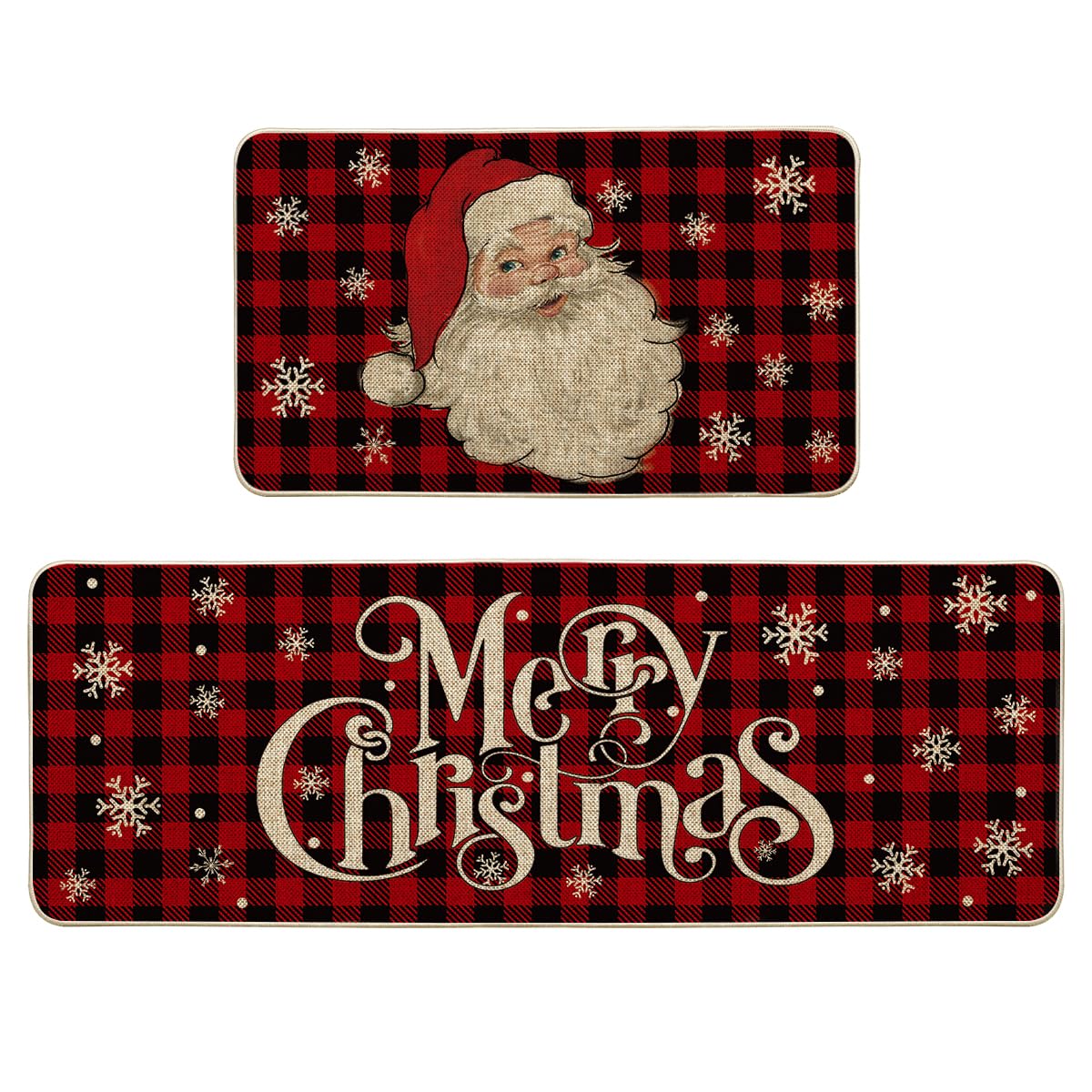 Artoid Mode face avant motif Buffalo Plaid et Père Noël, ajoute une ambiance festive