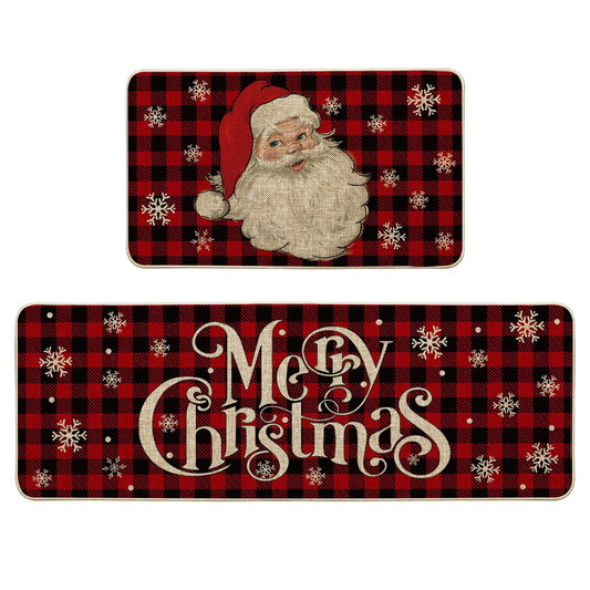 Artoid Mode face avant motif Buffalo Plaid et Père Noël, ajoute une ambiance festive