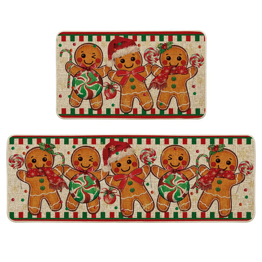Artoid Mode vue avant du lot de tapis montrant motif biscuit festif et couleurs vives