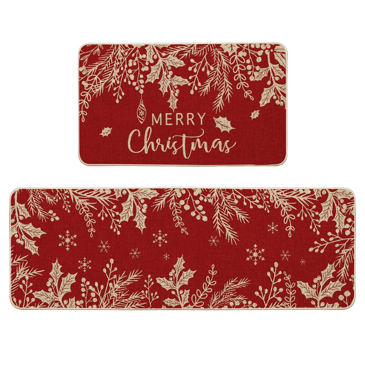 Artoid Mode tapis face avant motif houx pour décoration hivernale et protection du sol