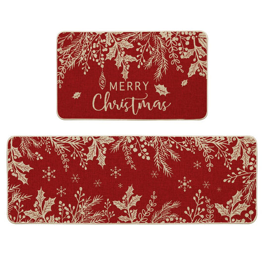 Artoid Mode tapis face avant motif houx pour décoration hivernale et protection du sol