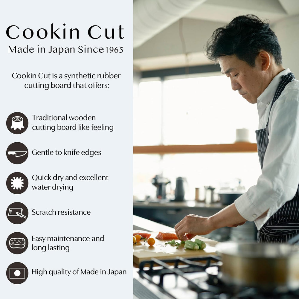 Asahi Cookin Cut tranché montrant épaisseur 1,3 cm pour stabilité
