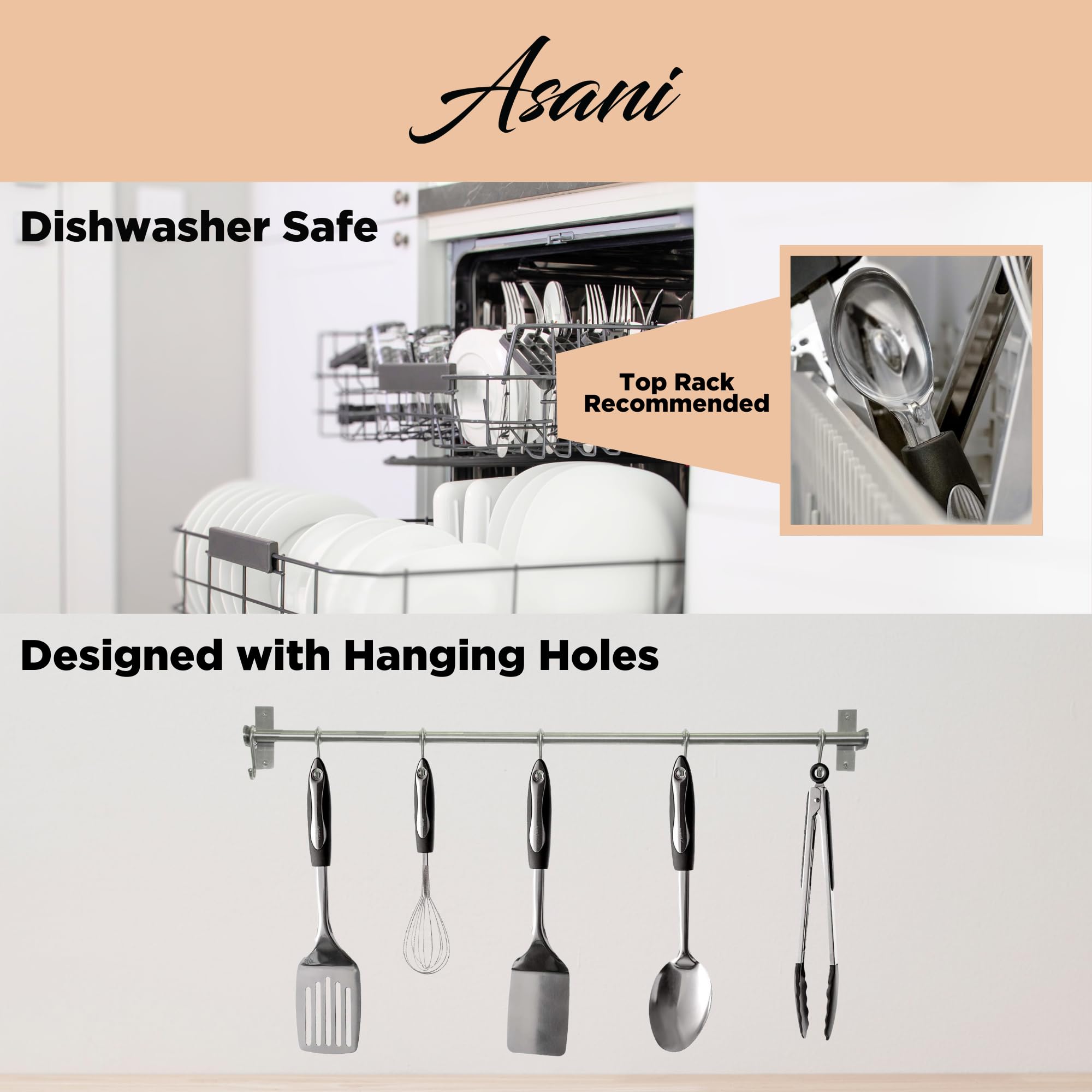 Asani ustensile en utilisation sauté montrant performance et protection antiadhésive