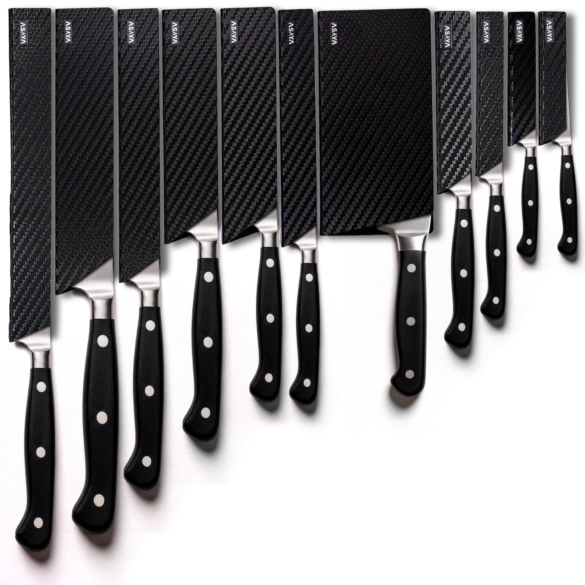 Asaya packaging avant montrant le lot de 11 protège-lames, protection pratique