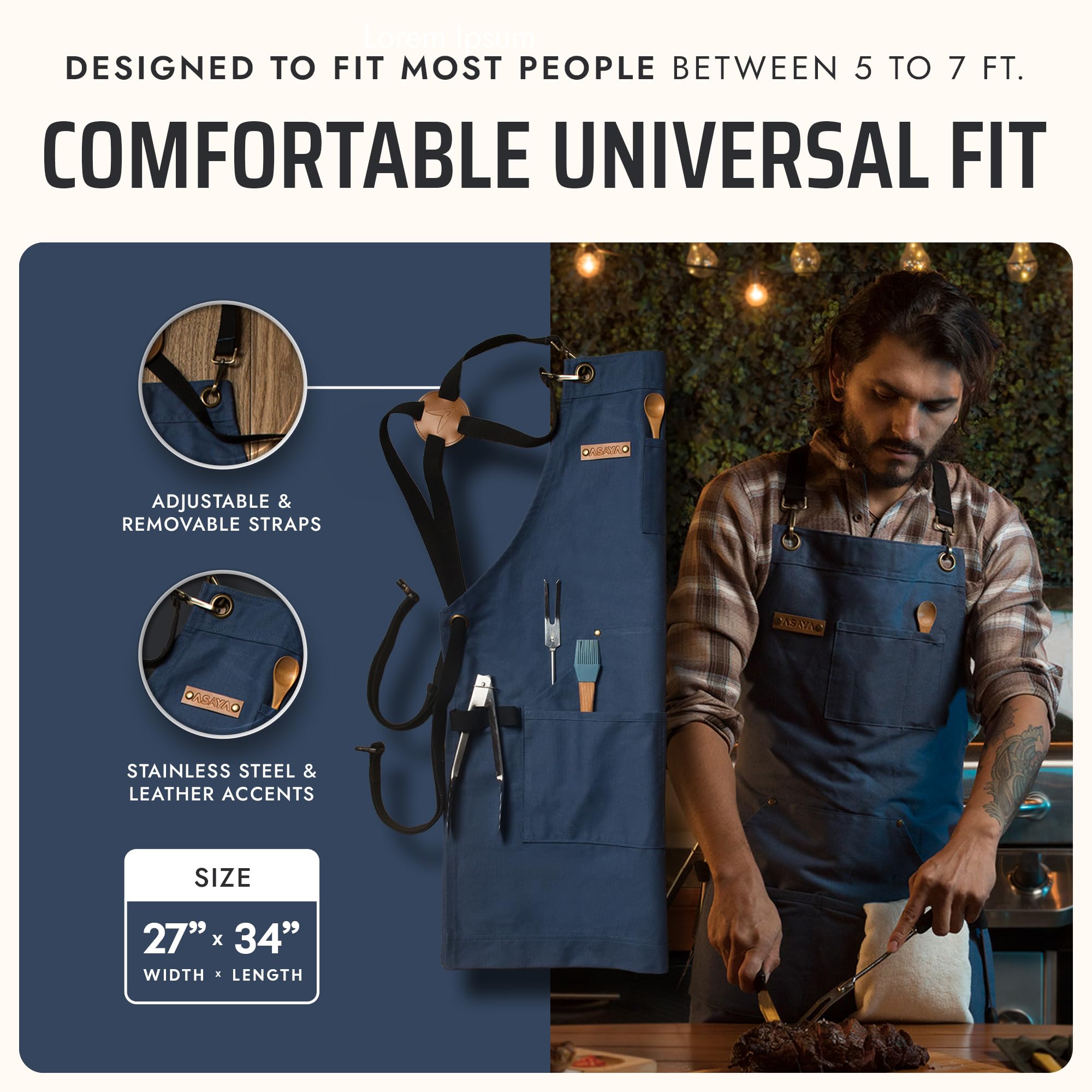 Décapsuleur et serviette inclus Asaya pour commodité immédiate