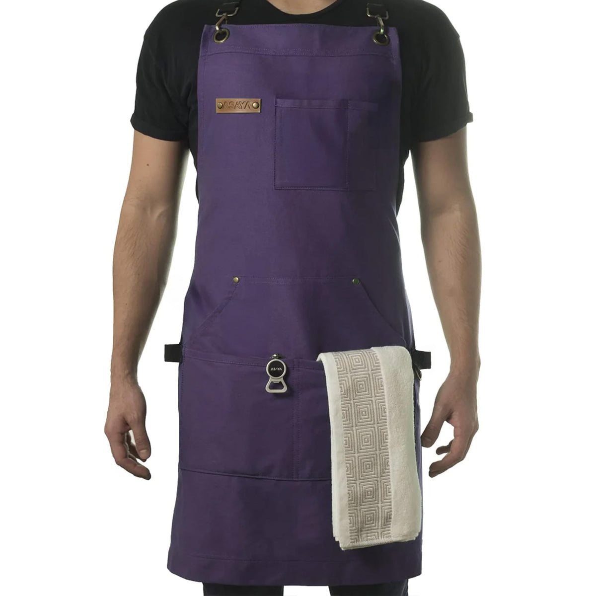 Asaya tablier violet face montrant protection et style