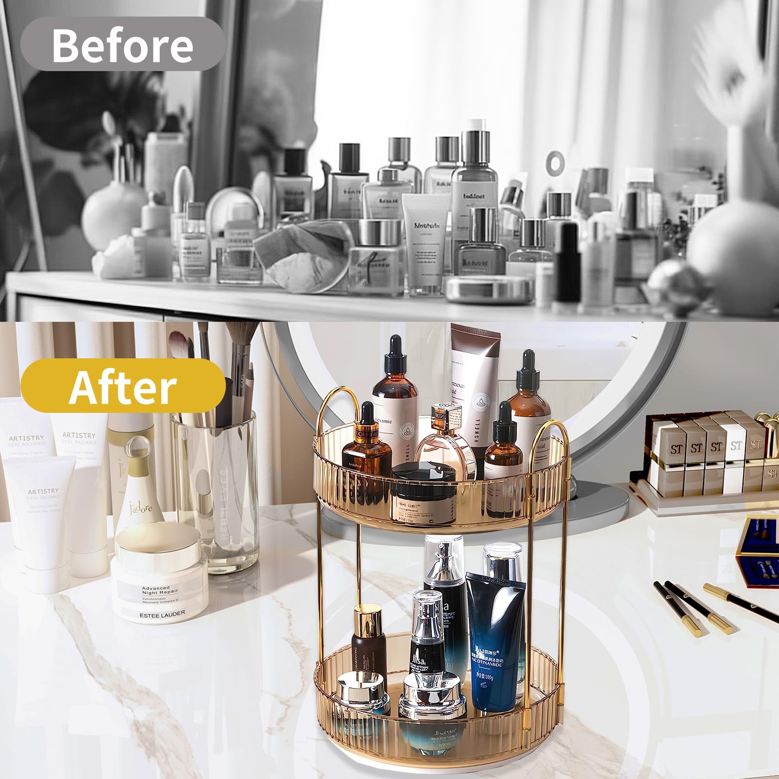 Asayuee détail garde-corps surélevé sécurisant parfums et petits articles