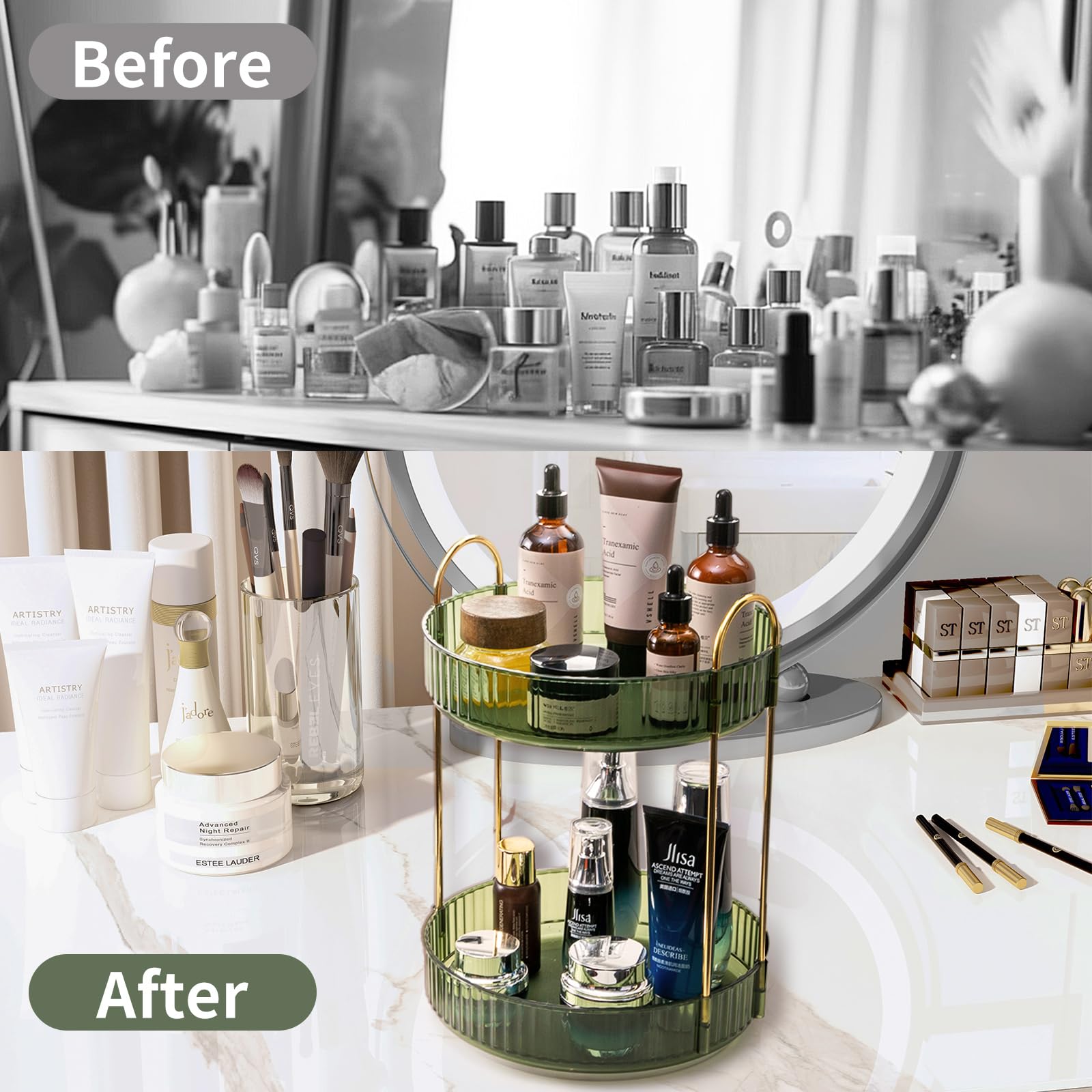 Asayuee en usage sur coiffeuse améliore routine beauté
