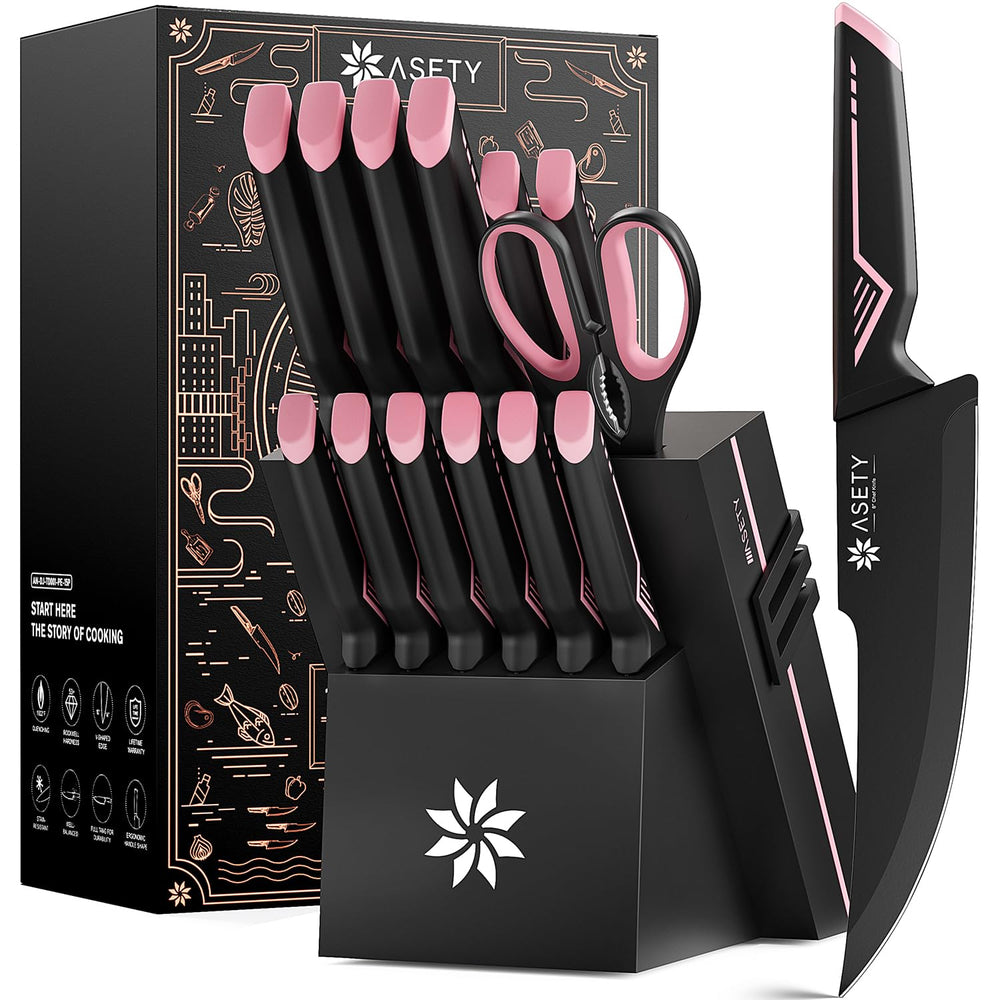 ASETY coffret 15 couteaux vue d'ensemble utile pour organiser la cuisine