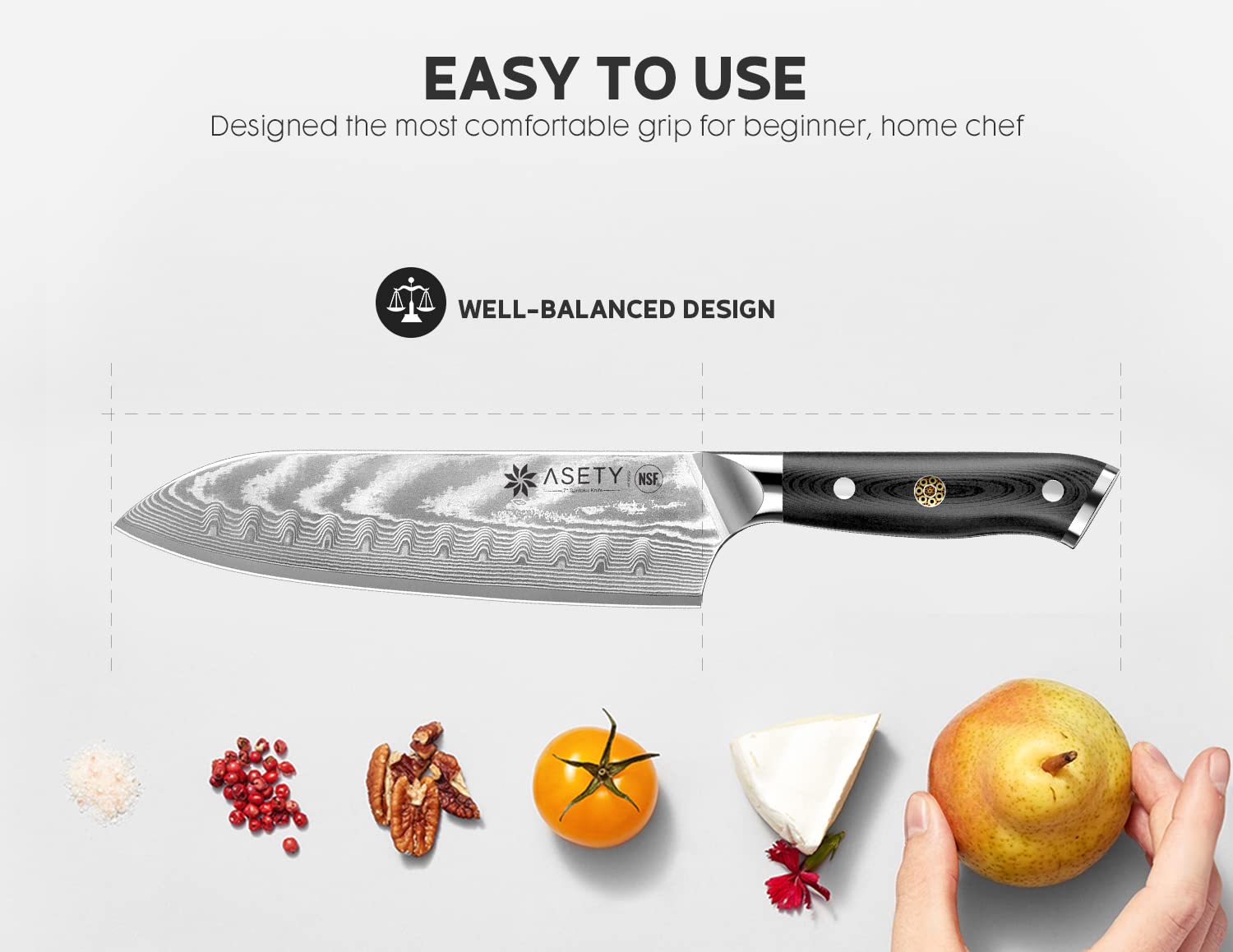 ASETY set en usage dans cuisine montrant performance et maniabilité