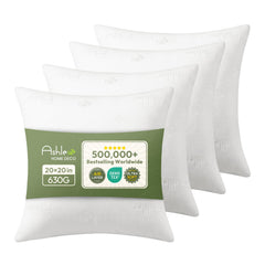 ashler home deco face avant pack de 4 montrant coussins pleins et uniformes