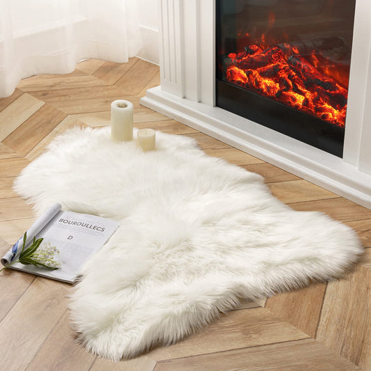 Ashler Home Deco tapis face avant blanc apporte chaleur décorative