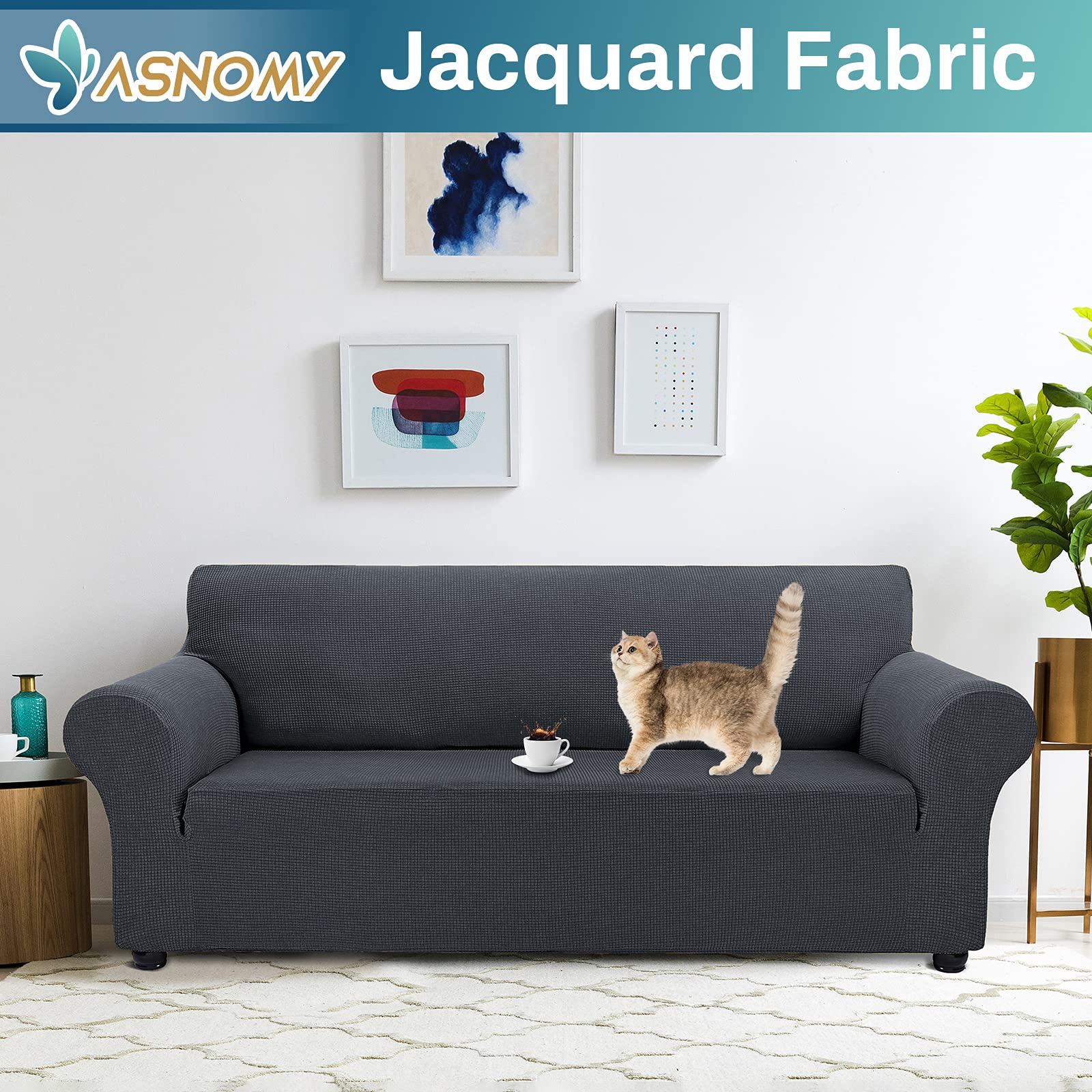 Asnomy gros plan tissu jacquard révélant durabilité et texture