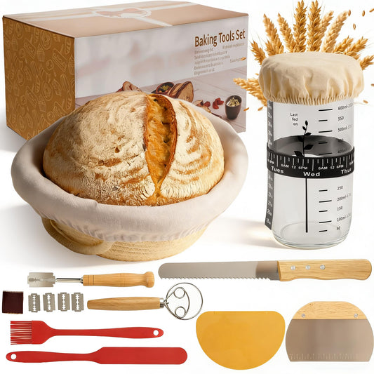 ASOBEAGE bocal de levain en verre montrant le tracker magnétique pour suivi facile