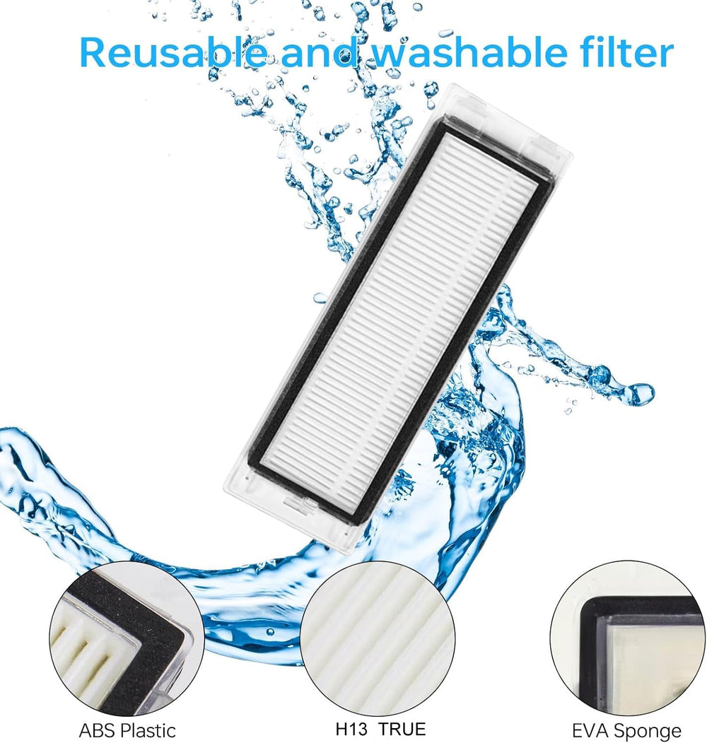 Asrhine filtres lavables alignés montrant filtration et réutilisation facile
