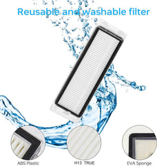 Asrhine filtres lavables alignés montrant filtration et réutilisation facile