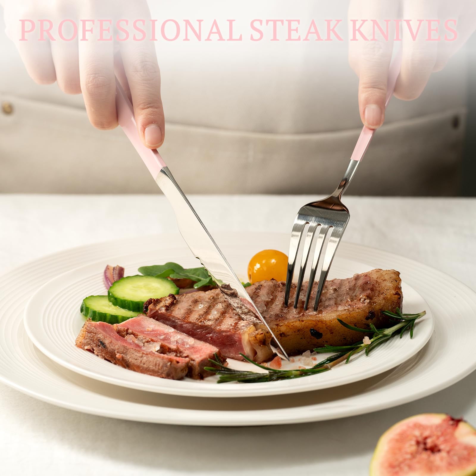 Astercook couteau à steak tranchant une pièce de viande pour une découpe nette