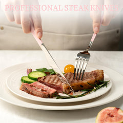 Astercook couteau à steak tranchant une pièce de viande pour une découpe nette