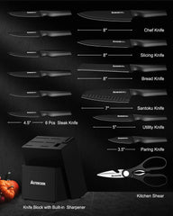 Astercook couteau de chef 20cm gros plan lame tranchante pour coupes précises
