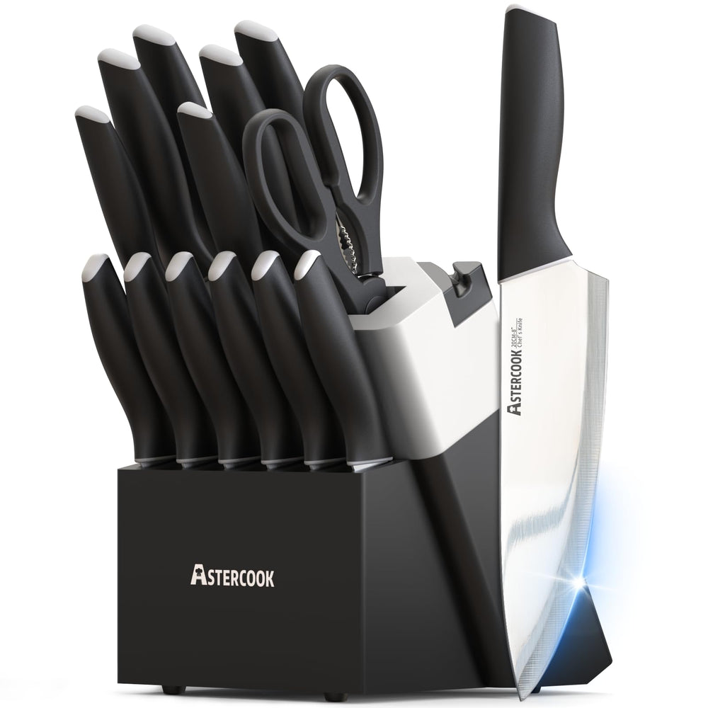 Astercook couteau de chef face avant montrant la lame tranchante et la précision