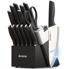 Astercook couteau de chef face avant montrant la lame tranchante et la précision
